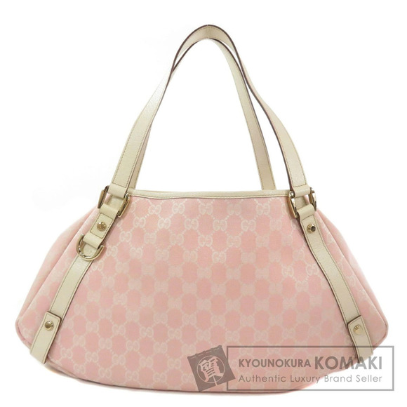 Gucci Handbags - Gucci GG Canvas Abbey Tote bag pink white leather